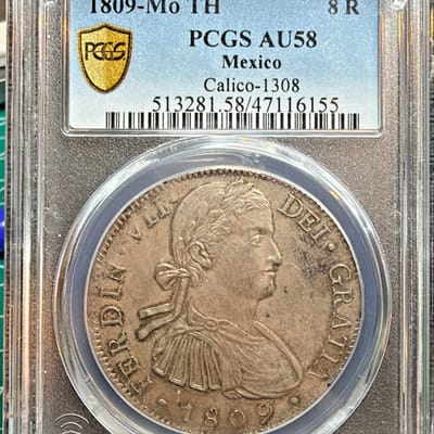 1809 MO TH MEXICO 8 REALES SILVER COIN PCGS AU58 SPAINISH COLONIAL SPAIN 00902 - additional view