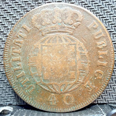 1820 PORTUGAL 40 REIS PATACO LARGE BUST 00906