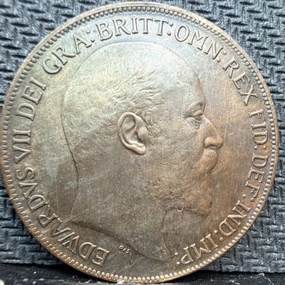 Great Britain 1909 Penny 1d High Tide Variant VF 00907