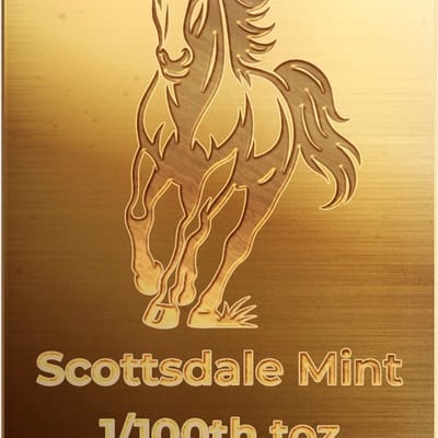 1/100 oz Scottsdale Horse Gold Bar 
