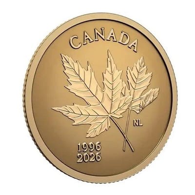2025 Canada Arboreal Emblem Maple 30th Anniversary 0.5 gram Gold Reverse Proof