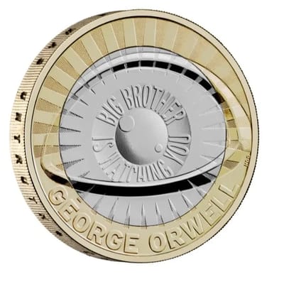2025 Big Brother Is Watching George Orwell Coin £2