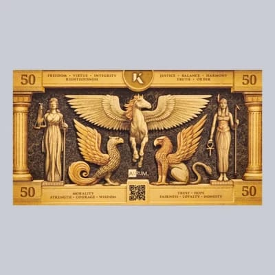 KINESIS GOLD BILL 50 MG 24K GOLD MADE BY VALARUM  - additional view
