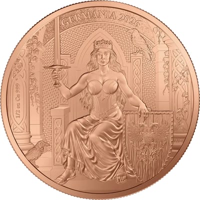 2026 Germania Mint 1/2 oz Copper Coin BU .999 Fine Copper