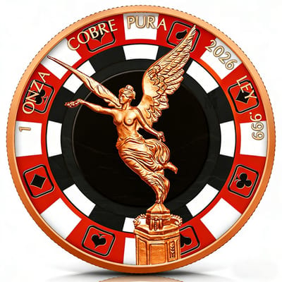 Libertad Poker Chip 1 oz Copper Round IN CAPSULE