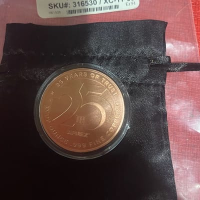 1 oz - .999 Copper Round 2025 OKLAHOMA CITY ANA - 25th AMPEX New With black bag - additional view