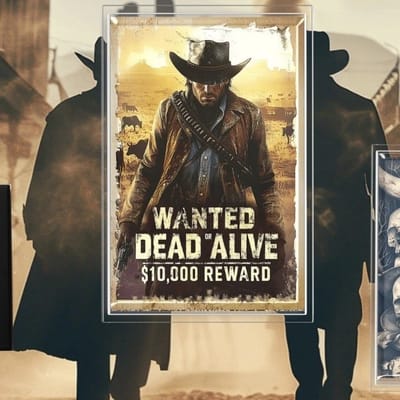 2026 Ghana Wanted Dead or Alive 5 Gram Silver Antiqued Foil with Box and COA