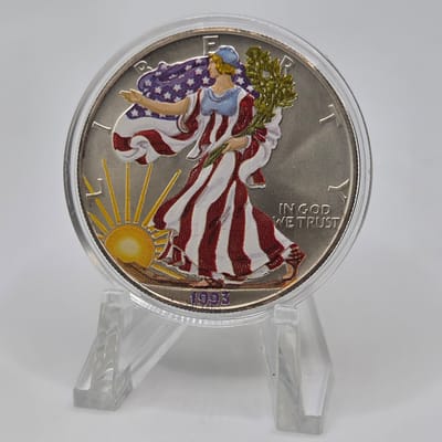 1993 ASE Colorized 1oz .999 Silver