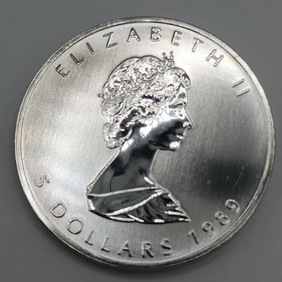 1989 Maple Leaf 1oz Vintage BU Silver - additional view