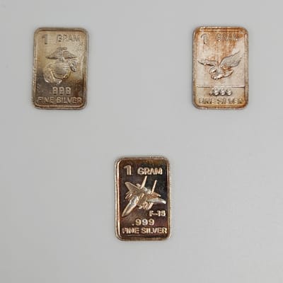 Marines Themed 3g set of .999 Silver