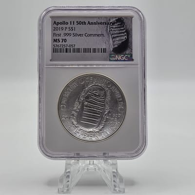2019-P NGC MS70 $1 Silver Apollo 11 50th Moon Boot