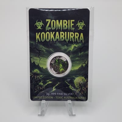 3g .999 Zombie Kookaburra Colorized Coin - additional view