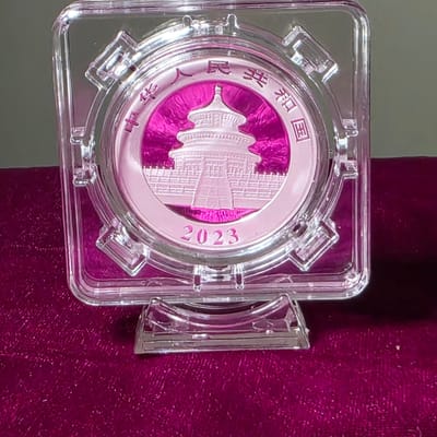 2023 30g Panda AG Proof,  in spinning display case - additional view