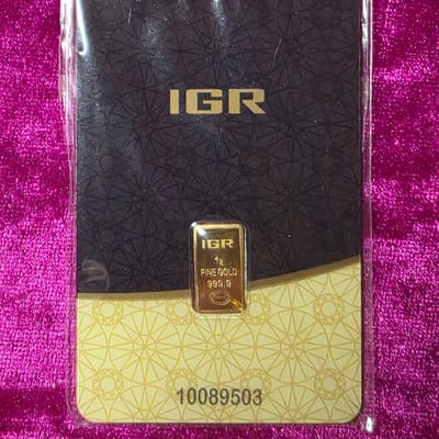 IGR 1 GRAM .9999 GOLD IN ASSAY