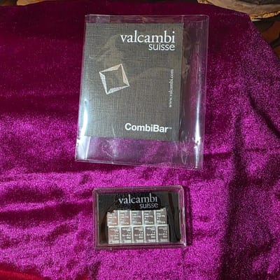 1g x 10 valcambi suisse silver bars in custom case