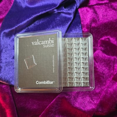 100 x 1g .999 Silver Valcambi Suisse Combibar  - additional view