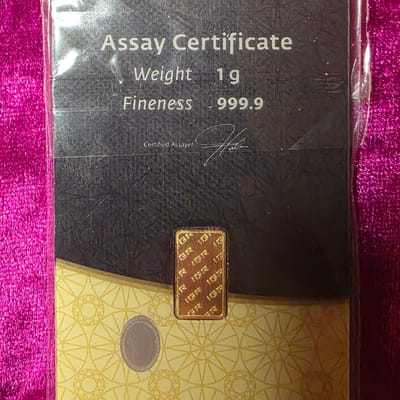 IGR 1 GRAM .9999 GOLD IN ASSAY - additional view
