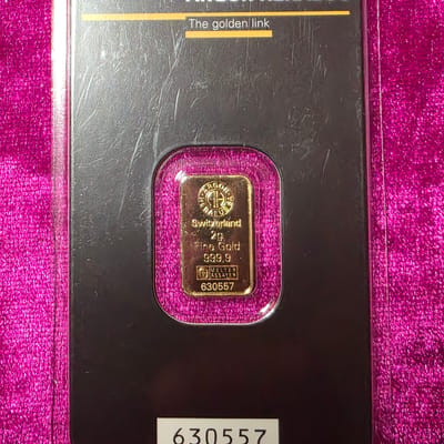 Argor-herrarus 2g ..9999 Gold ber in assayy