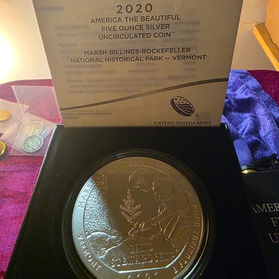 2020 5oz Silver ATB Uncirculated.  Vermont - additional view