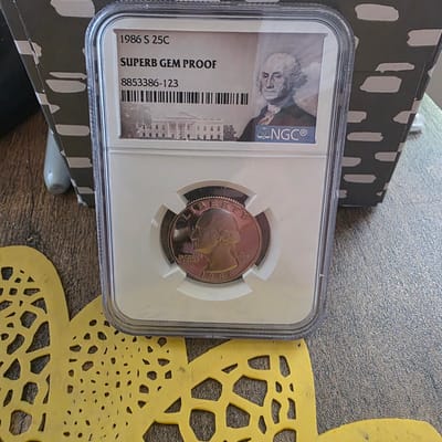 1986 S$.25C SUPERB GEM PROOF Silver Washington