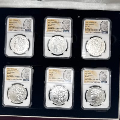 2021 peac and Morgan’s $1 100yr anniversar 6 coin 