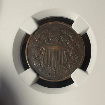 1864. 2c 1954 larg cent 1858 flying eagle - additional view