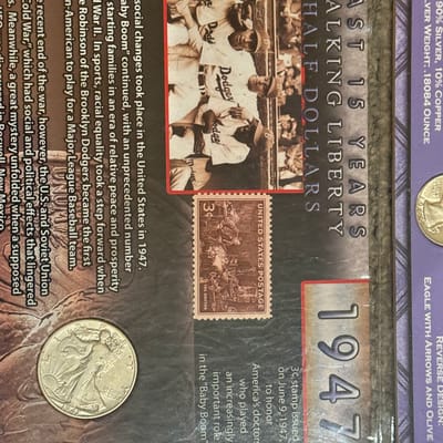 6 walkers 1 Franklin & 1 1964 quarter  - additional view