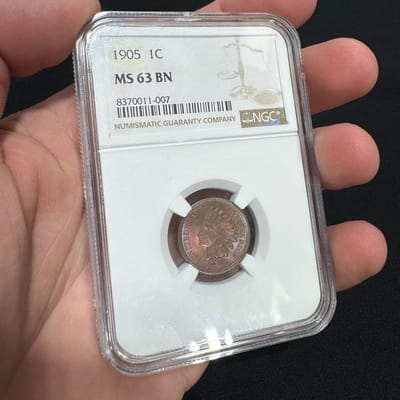 1905 NGC MS-63 BN Indian Head Cent 1c MEGA TONED!