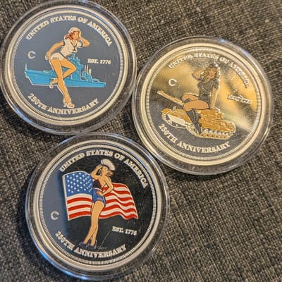 Three Chive America 250th Birthday Silver Rounds