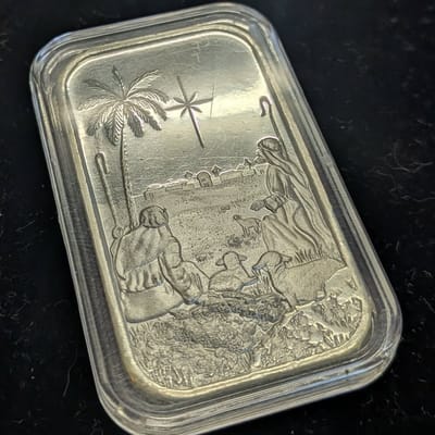Vintage Silvertowne Shepherds Nativity Bar - 1 oz
