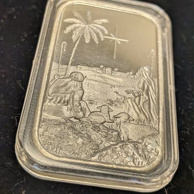 Vintage Silvertowne Shepherds Nativity Bar - 1 oz - additional view