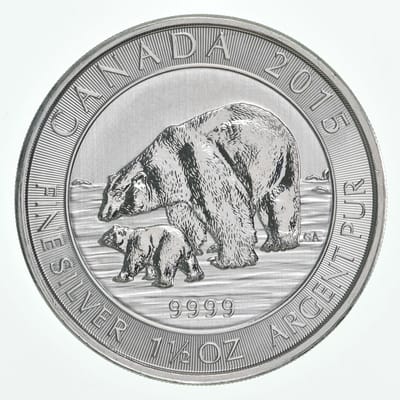 2015 Canada 1.5 oz Silver .9999 Polar Bear & Cub
