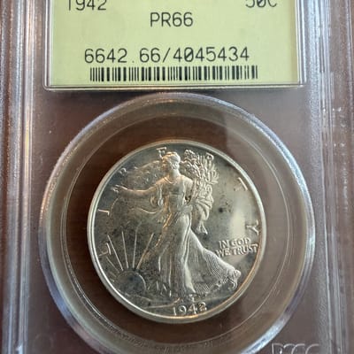 1942 Walking Liberty Half Dollar – PR66 PCGS