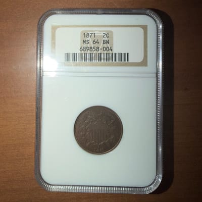 1871 2C MS 64 BN 