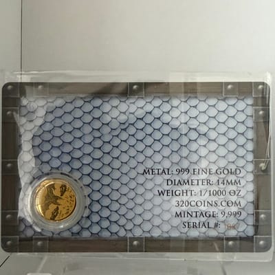 Ice Dragon 1/1000 oz 999 Fine Gold Round 10pk - additional view