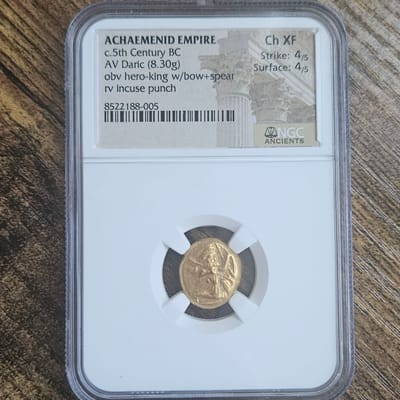 5th Century BC AV (Gold) Daric NGC Graded Choic XF