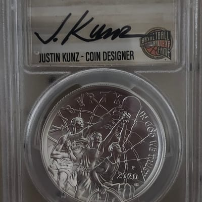 2020-P Basketball HOF Silver Dollar - additional view
