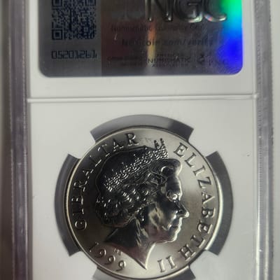 1999 Gibraltar 5PND Titanium Coin MS66 NGC - additional view