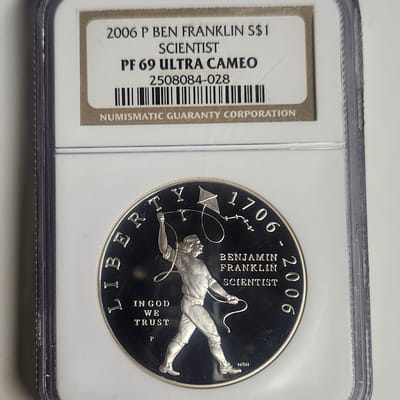2006 P Ben Franklin Scientist PF69 UC NGC