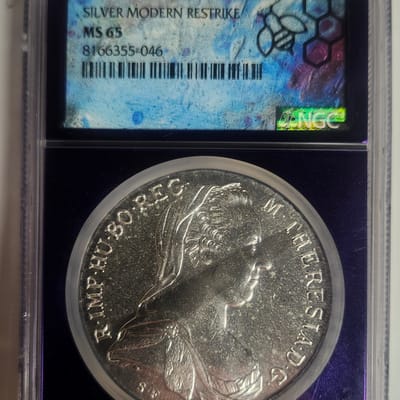 1780 Maria Thaler Restrike MS65 NGC Purple Core