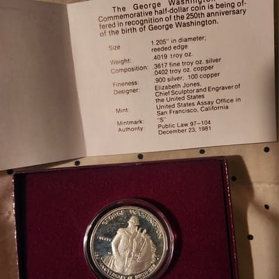 1982 George Washington Silver Proof Half Dollar - additional view
