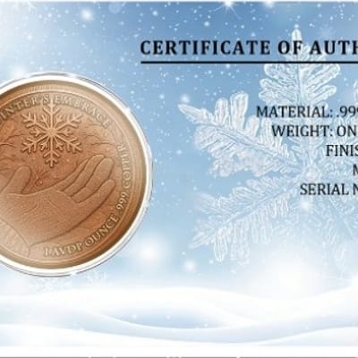 1 oz Copper Let it Snow in the blister pack  - additional view