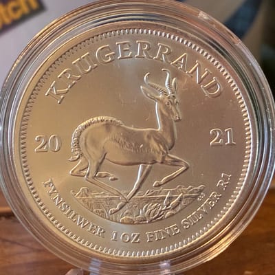 KRUGERRAND 1 OZ SILVER COIN SOUTH AFRICA RANDOM 
