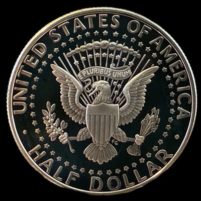SILVER US JFK PROOF HALF DOLLAR-1992-2007