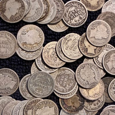 1-BARBER DIME-90% SILVER