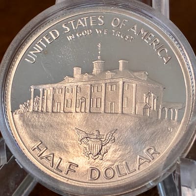 1982 PROOF SILVER GEO WASHINGTON HALF DOLLAR - additional view