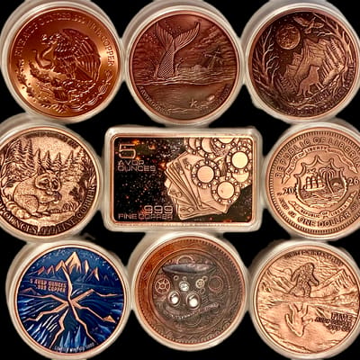(50)5 oz COPPER WHOLESALE LOT YOUR CHOICE - additional view