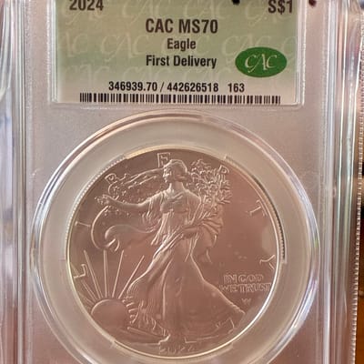 🔥2024 ASE 1 oz silver CAC MS70🔥