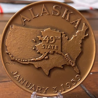 1959 ALASKA STATEHOOD BRONZE MEDAL