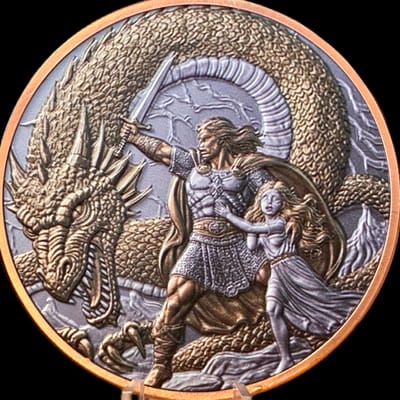 5 oz Colorized COPPER DRAGON SLAYER